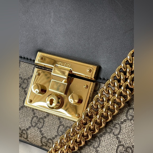 Gucci padlock shoulder bag/ GG supreme Medium brown/ black - Picture 2 of 15